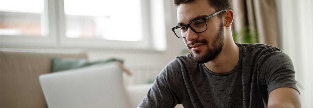 A researcher works at his computer.